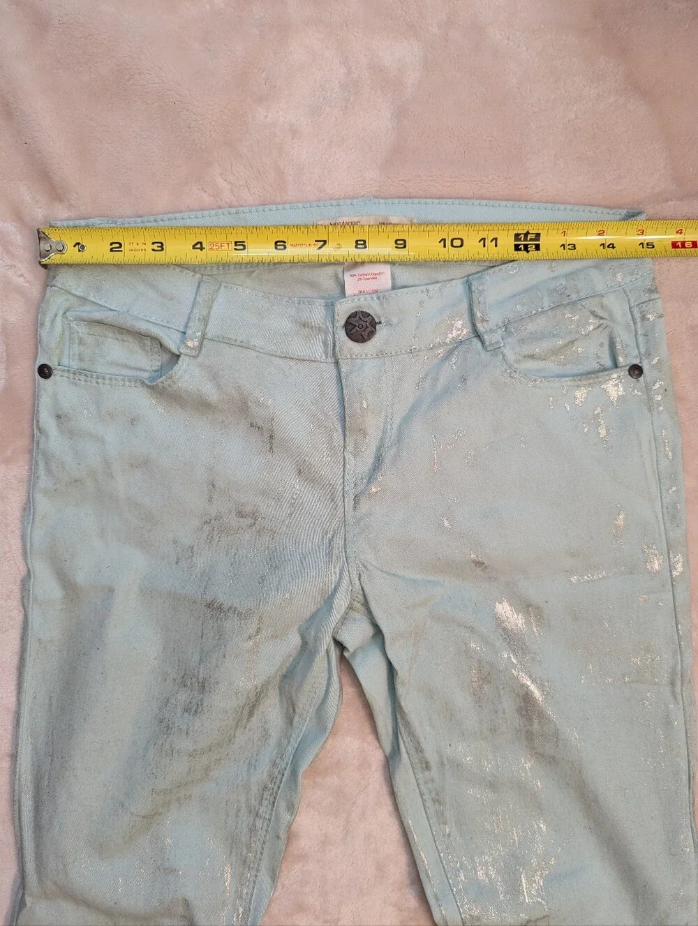 No Boundaries Mint Silver Skinny Jeans Size 9 NWOT - Picture 5 of 8